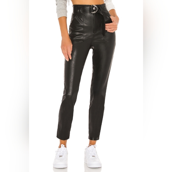 Leather high waist pants - Picture 3 of 5